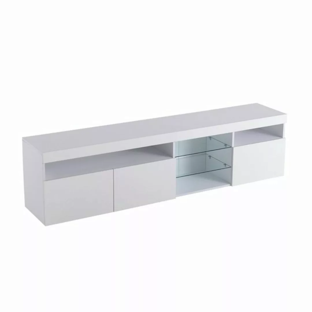 Gotagee TV-Schrank LED TV-Möbel helles Panel 180cm Schließfach Fernsehtisch günstig online kaufen