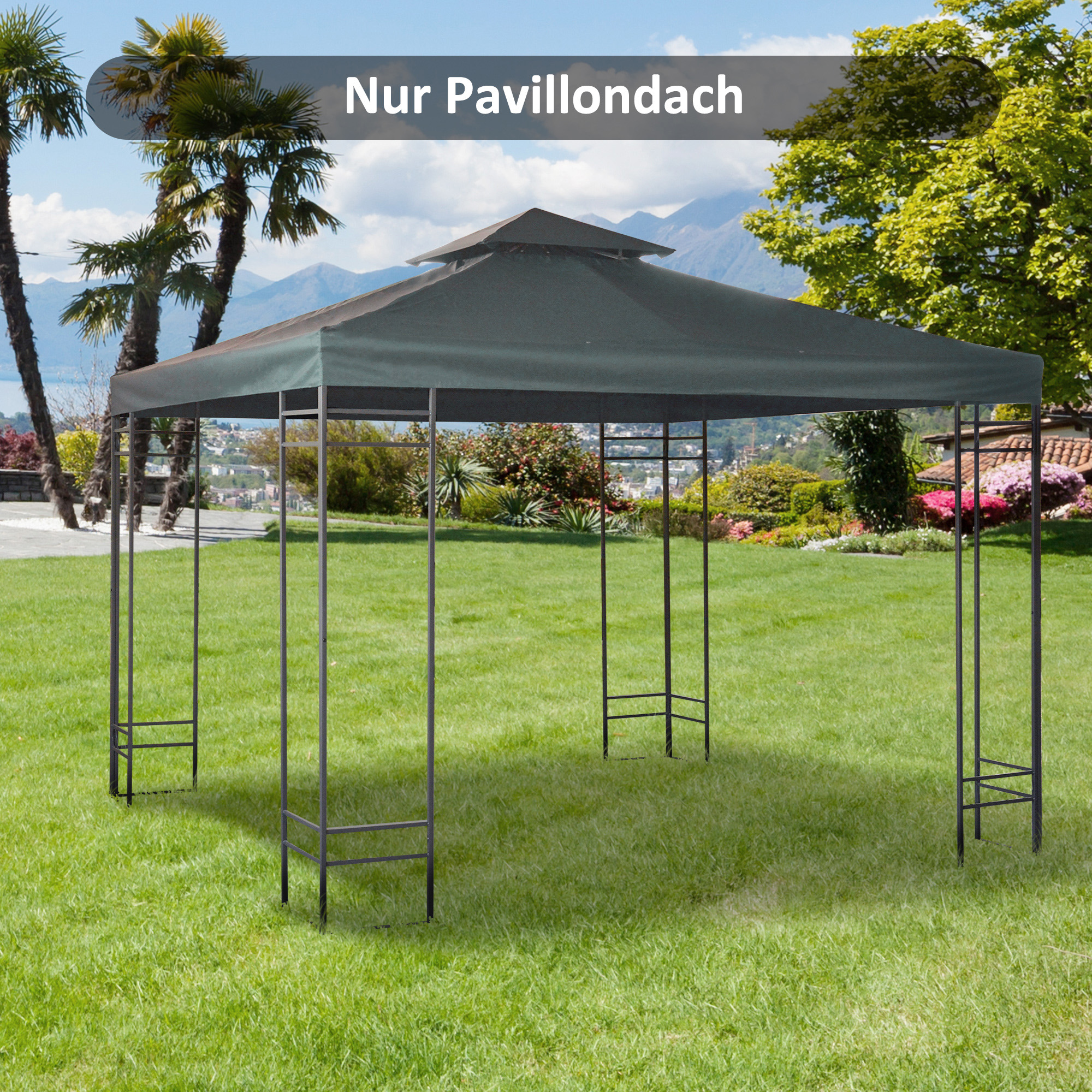 Outsunny Ersatzdach Pavillondach 3x3m für Metallpavillon Gartenpavillon Par günstig online kaufen