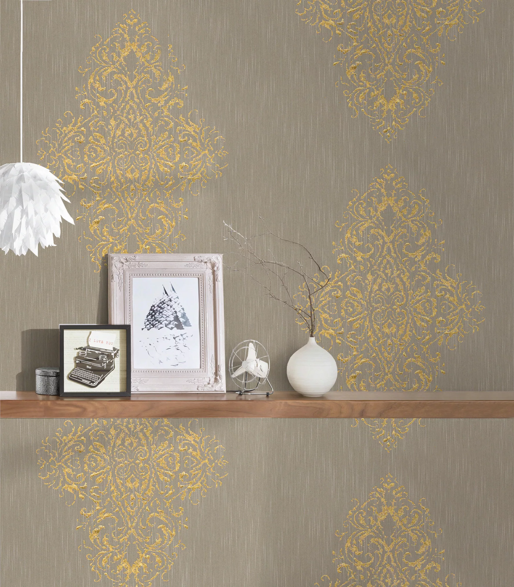 Bricoflor Neobarock Tapete in anthrazit Graue Ornament Tapete mit Muster un günstig online kaufen