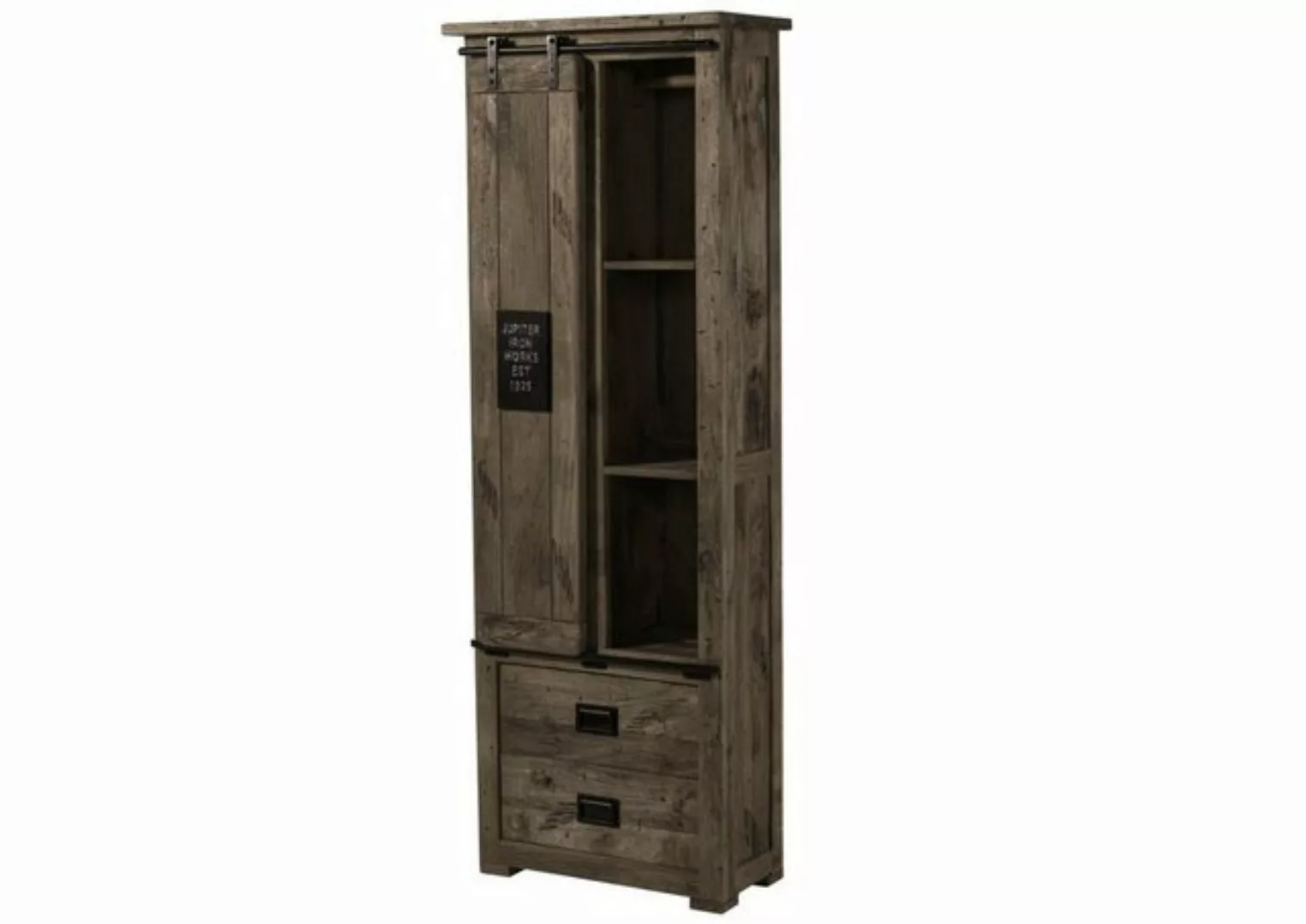 Massivmoebel24 Dreh-/Schwebetürenschrank (Schrank Mango 70x35x195 grau lack günstig online kaufen