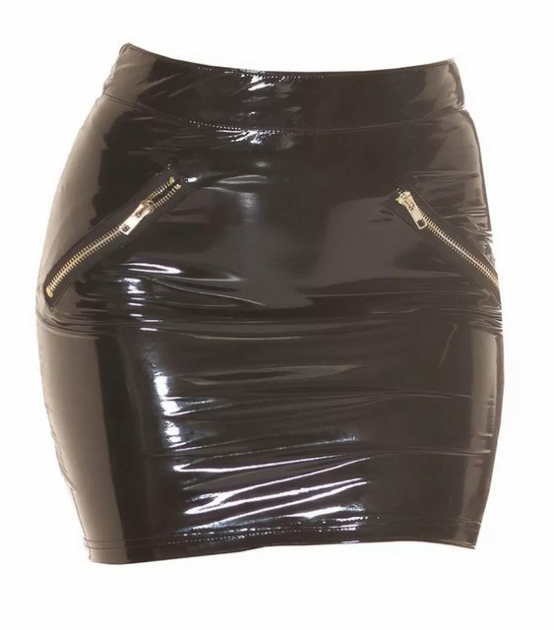 Koucla Minirock sexy in Latex-Optik, einfarbig günstig online kaufen