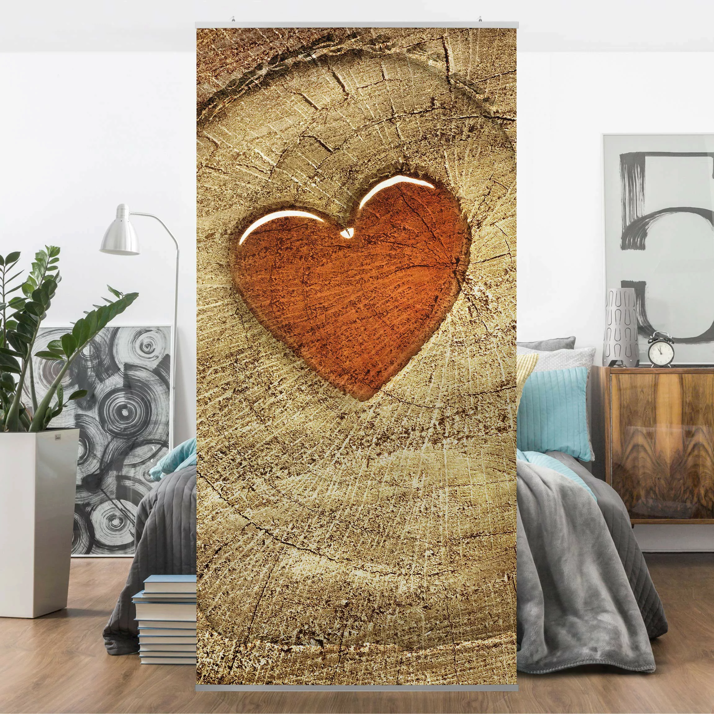 Raumteiler Holzoptik No.41 Natural Love Panorama günstig online kaufen