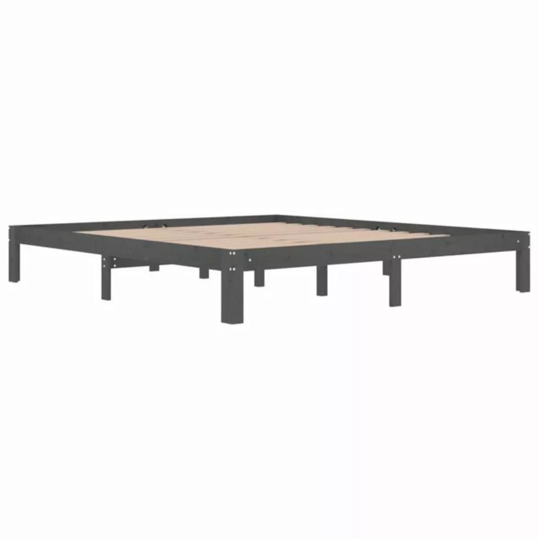 vidaXL Bett Massivholzbett Grau 180x200 cm günstig online kaufen