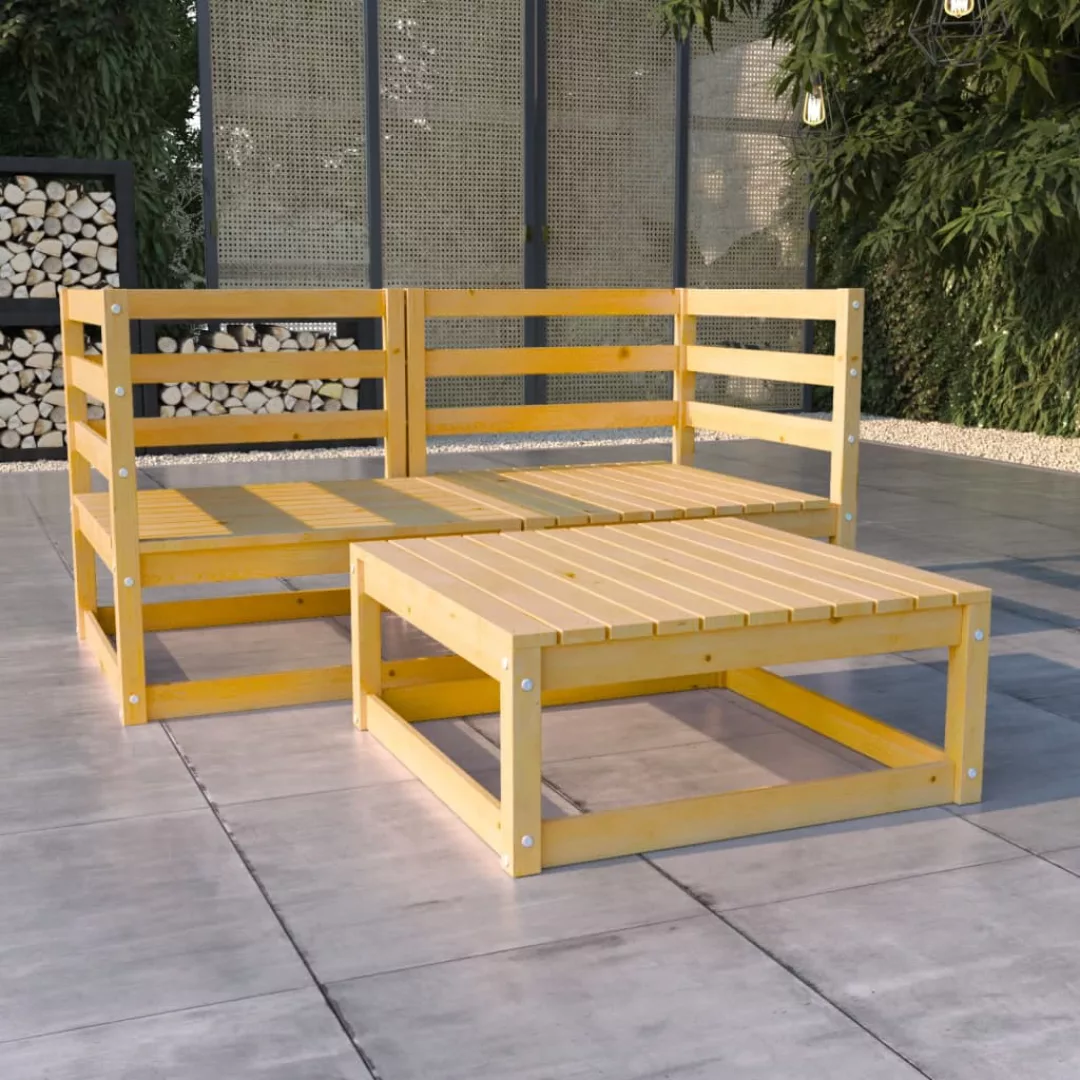 3-tlg. Garten-lounge-set Massivholz Kiefer günstig online kaufen