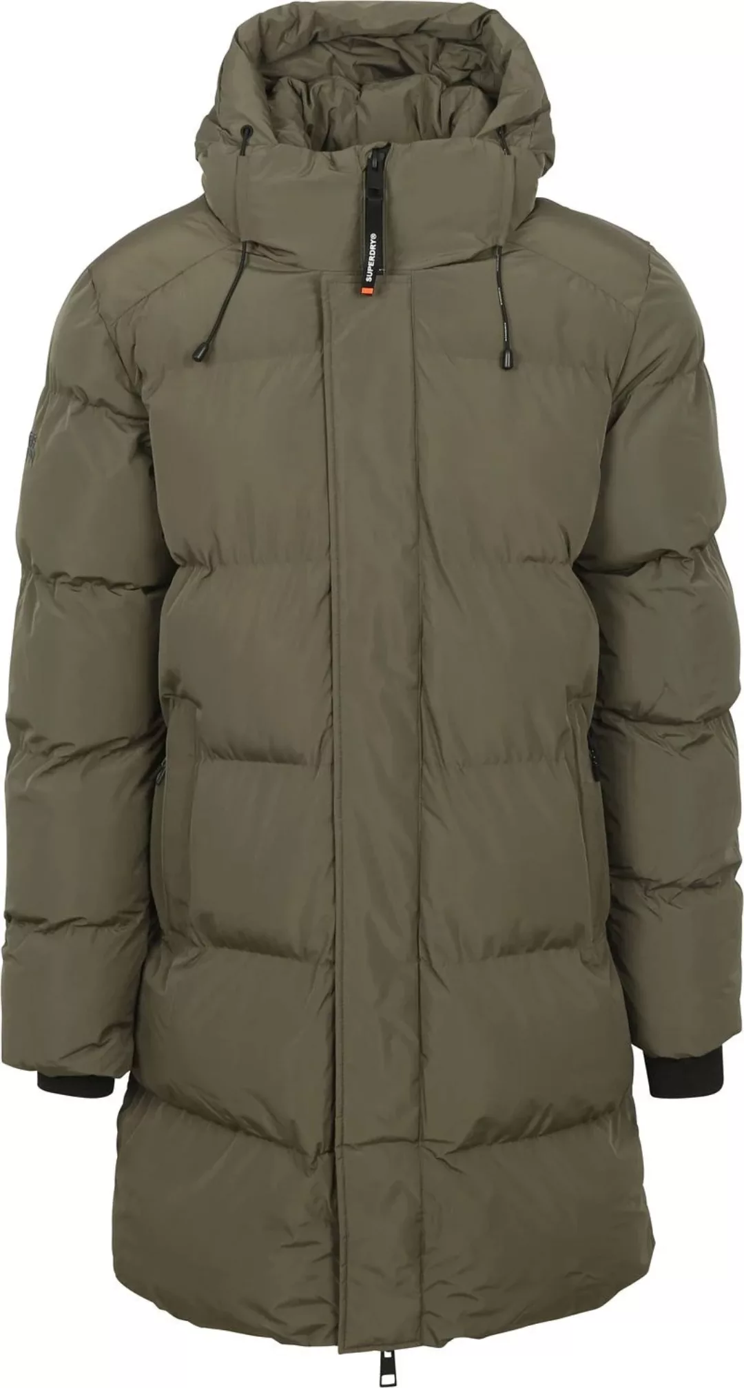 Superdry Lange Pufferjacke Hooded Schwarz - Größe M günstig online kaufen