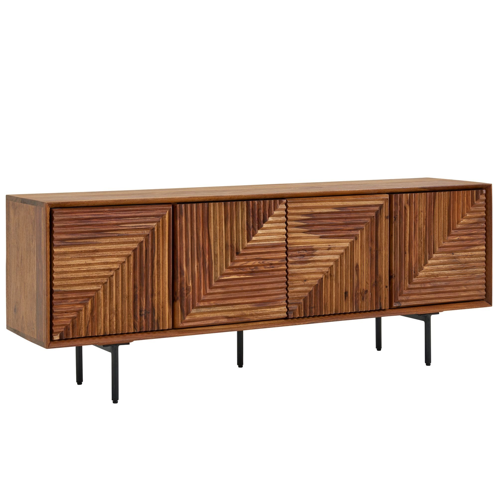 FINEBUY Lowboard FB78855 (Massivholz 140x54x33 cm günstig online kaufen