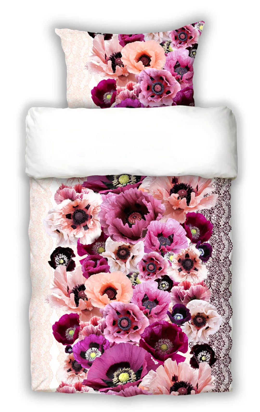 MOON Mako Satin Bettwäsche Blumen Haidy 135x200 Digitaldruck  Art. D2287/09 günstig online kaufen