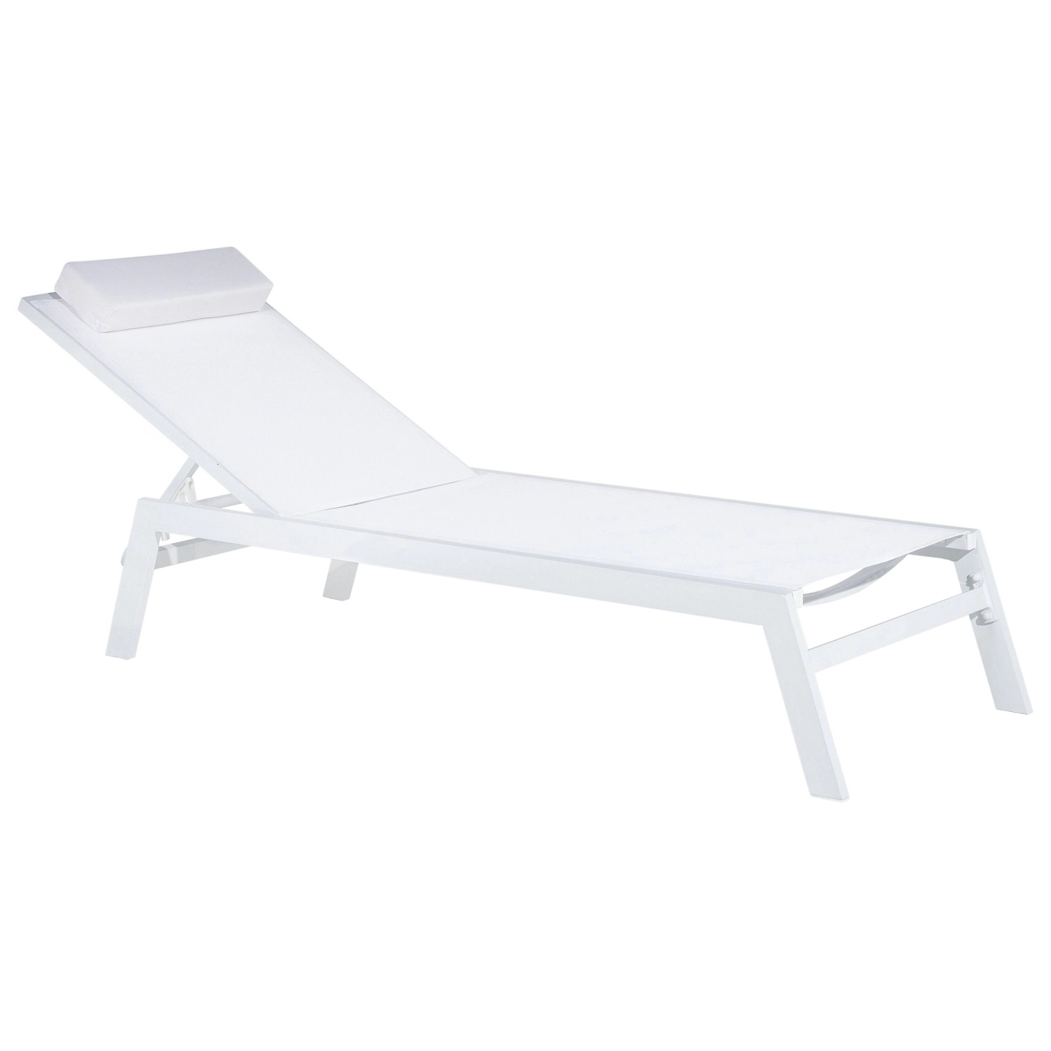 Beliani Gartenliege Weiss 155x66x103 günstig online kaufen