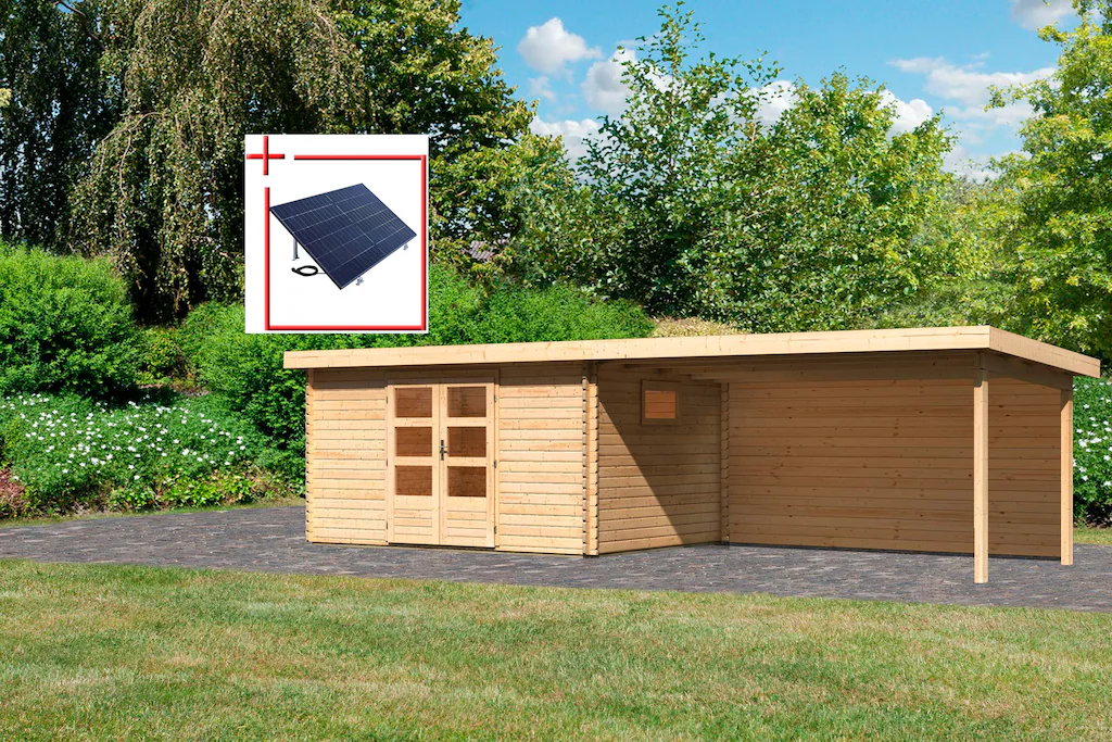 KONIFERA Gartenhaus "Trittau 5", mit Anbaudach 4,4m Rückwand, naturbelassen günstig online kaufen