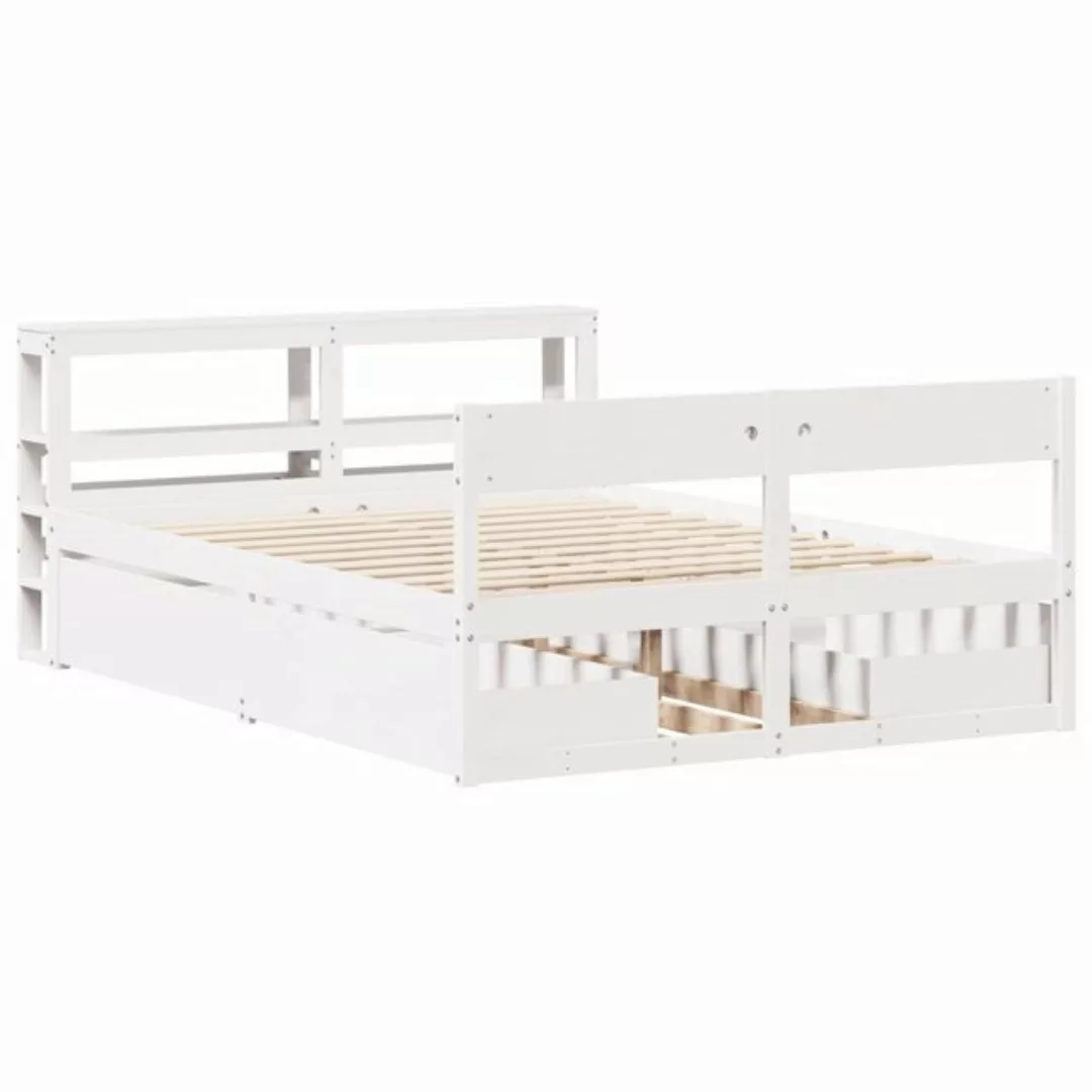 vidaXL Bett Massivholzbett ohne Matratze Weiß 120x190 cm Kiefernholz günstig online kaufen