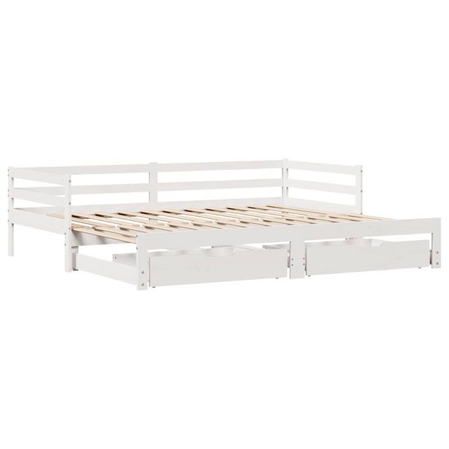 vidaXL Bett Tagesbett Ausziehbar mit Schubladen ohne Matratze Weiß 80x200cm günstig online kaufen