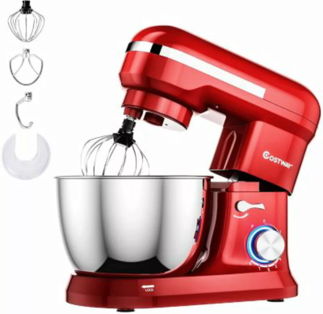COSTWAY® Küchenmaschine 8 Stufen rot günstig online kaufen