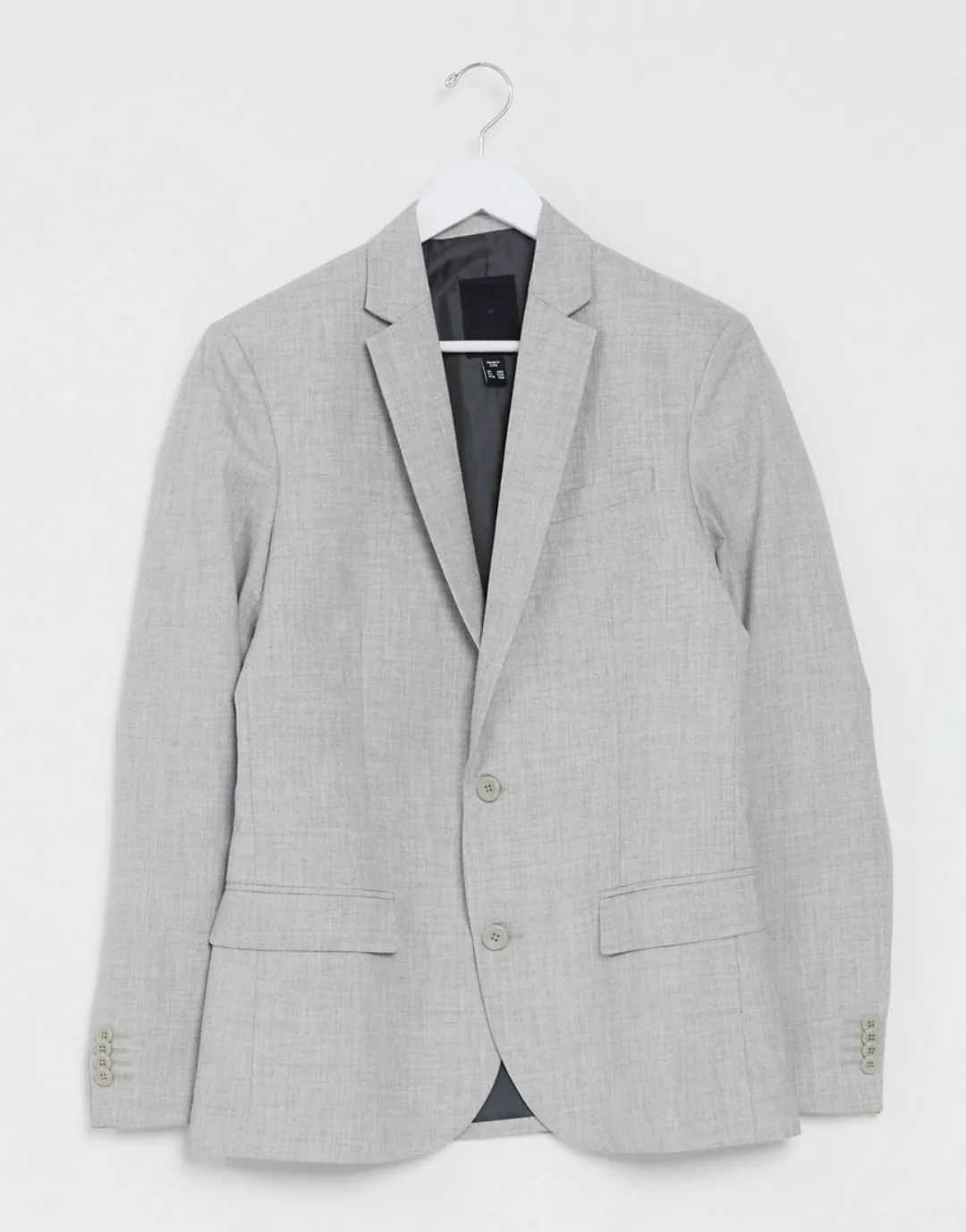 New Look – Enge Anzugjacke in Grau günstig online kaufen