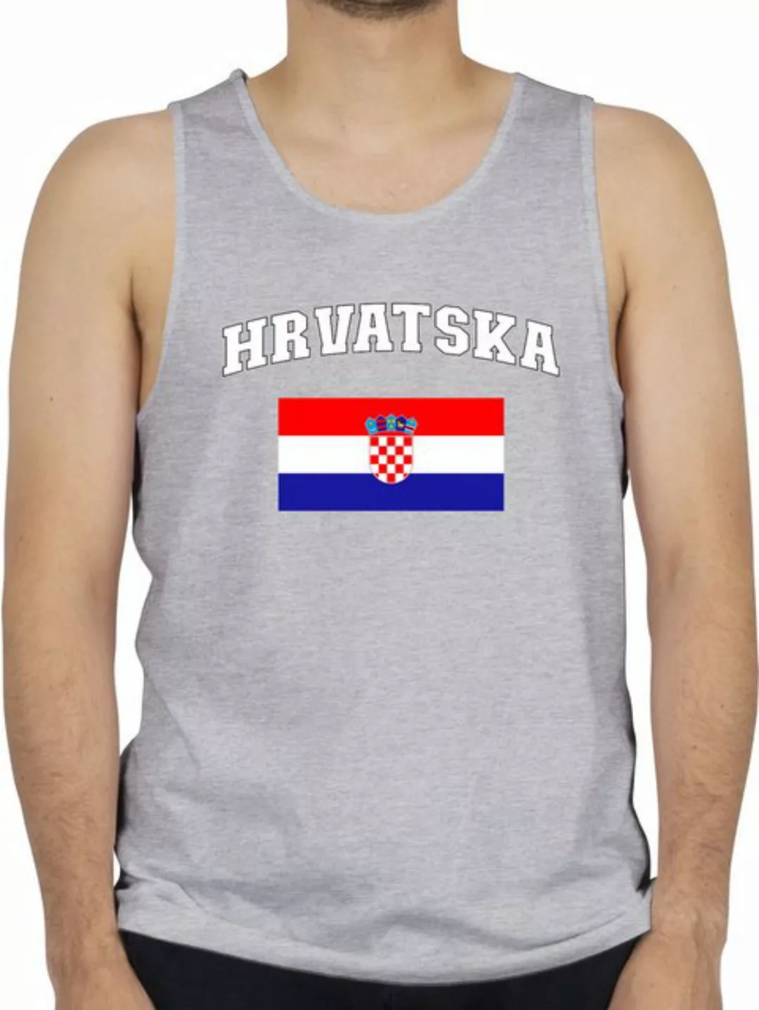Shirtracer Tanktop Hrvatska Schriftzug mit Flagge, Kroatien, Croatia, Kroat günstig online kaufen