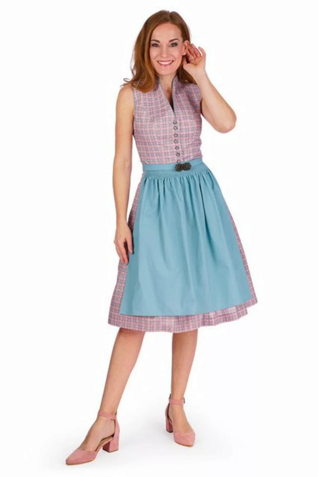 Alpenwahnsinn Dirndl Retro Dirndl 2tlg. - GINETTA - altrosa/helltürkis günstig online kaufen