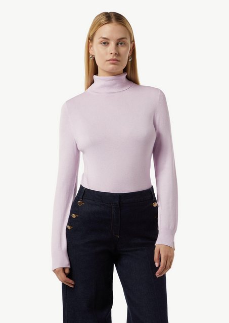 Comma Langarmshirt Eleganter Strickpullover mit Rollkragen günstig online kaufen