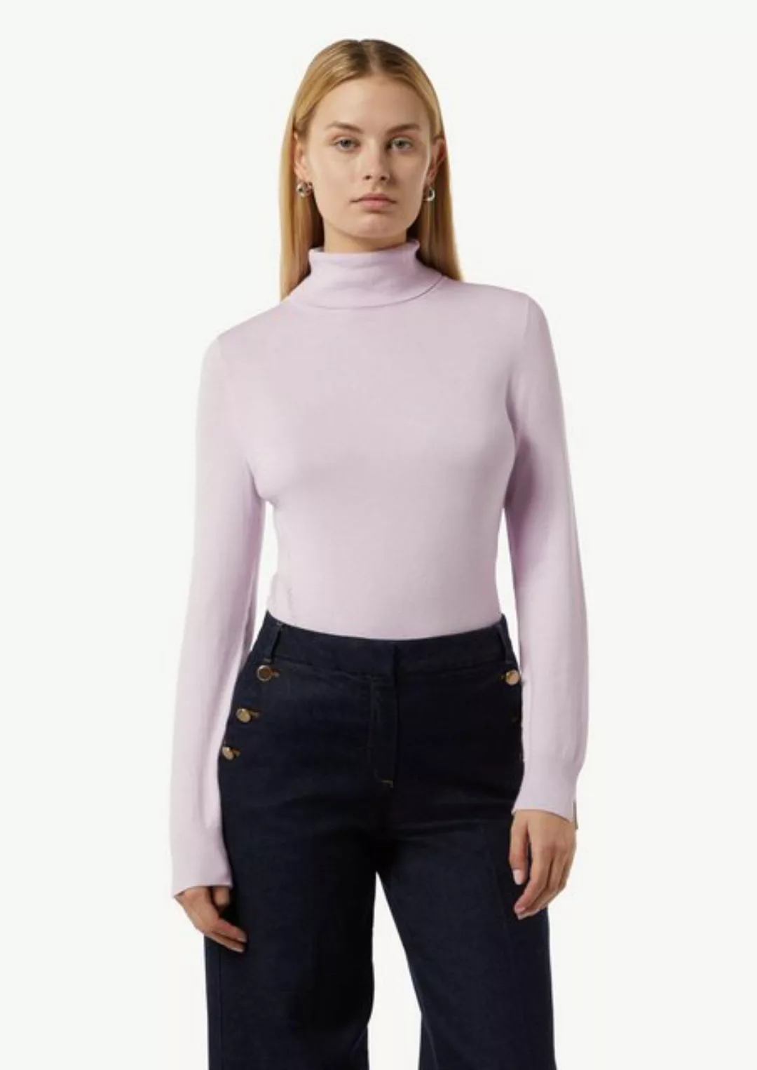 Comma Langarmshirt Eleganter Feinstrickpullover mit Rollkragen günstig online kaufen