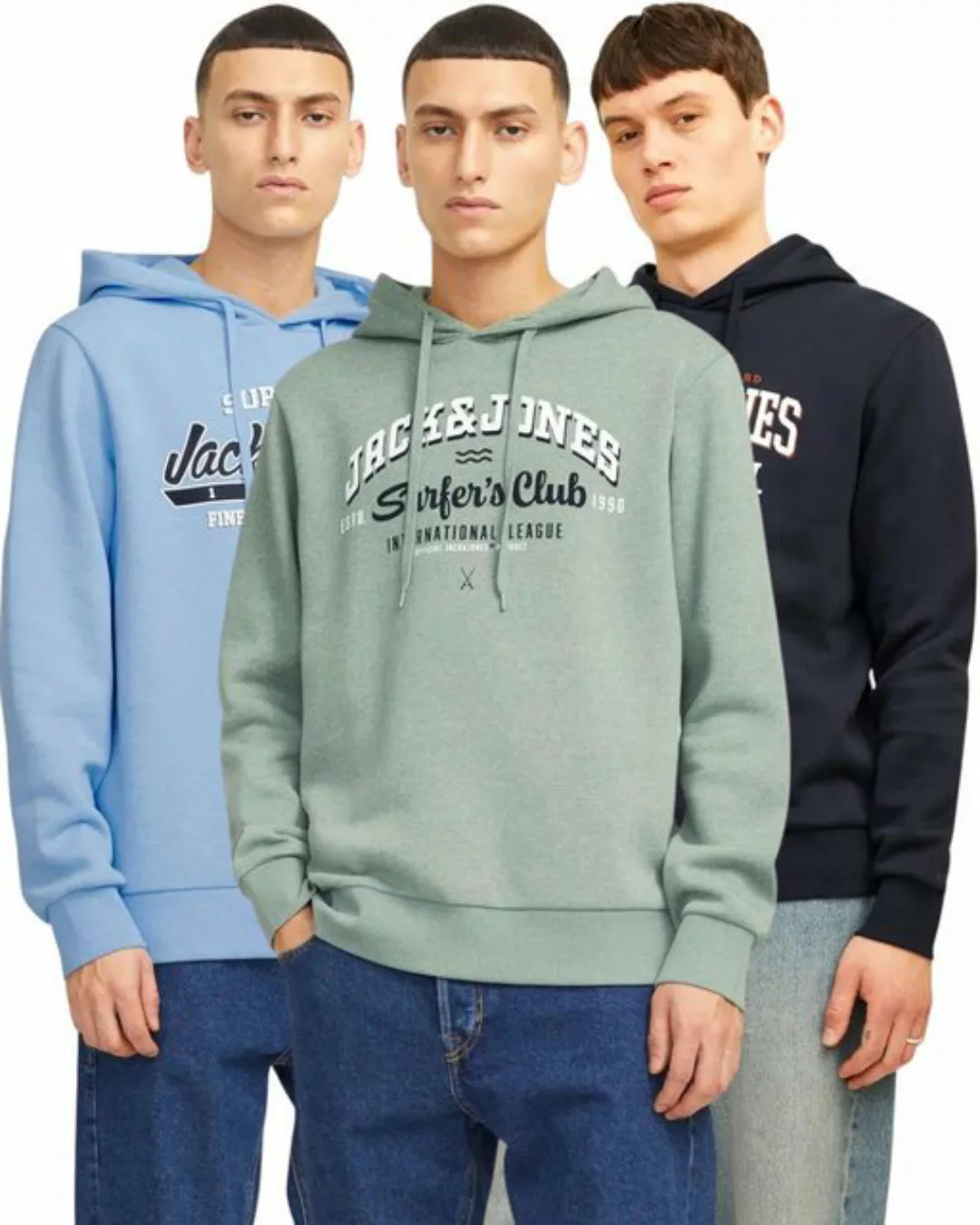 Jack & Jones Kapuzensweatshirt modische Hoodies mit Logoprint (Spar-Set, 3e günstig online kaufen