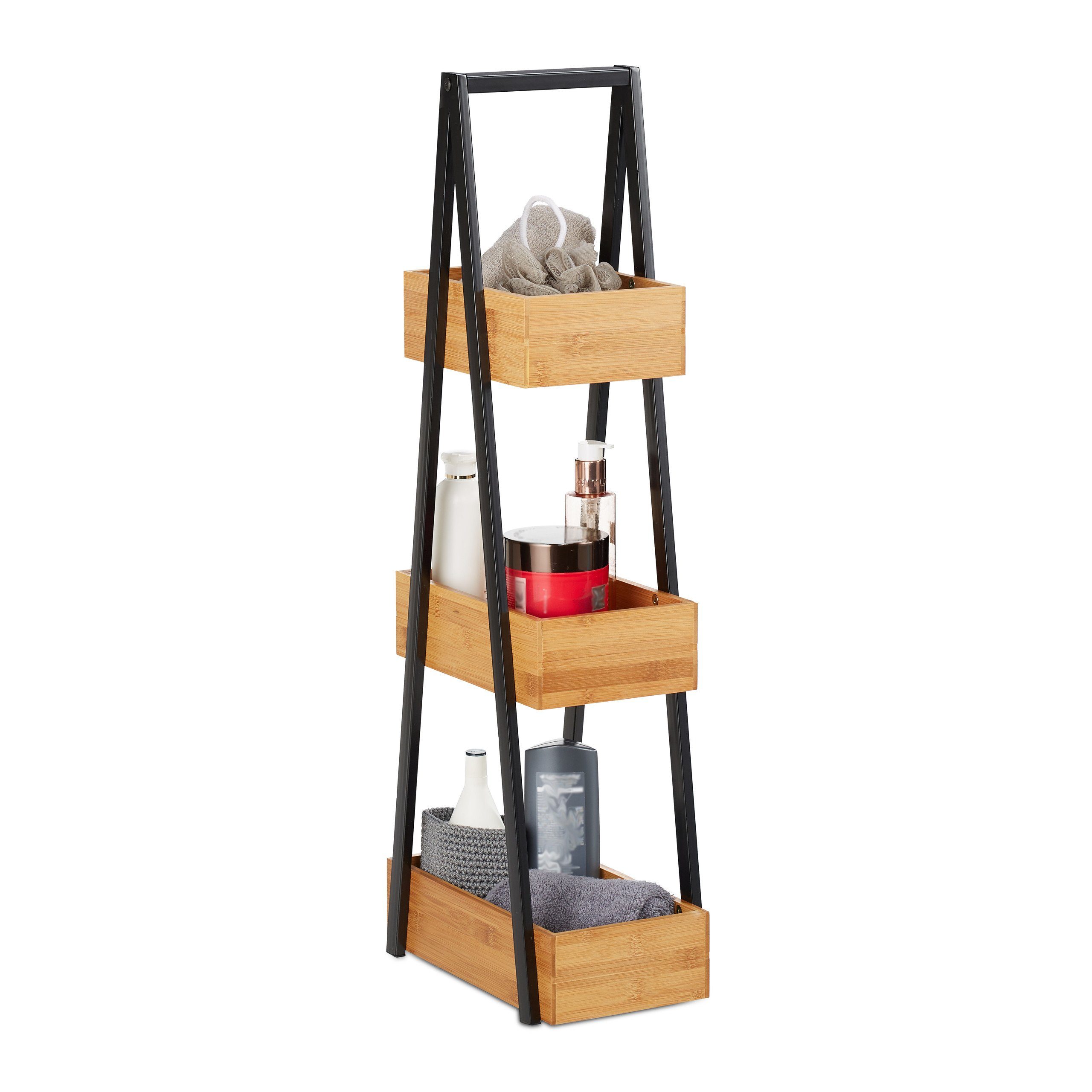relaxdays Badregal Bambus 3 Ablage günstig online kaufen