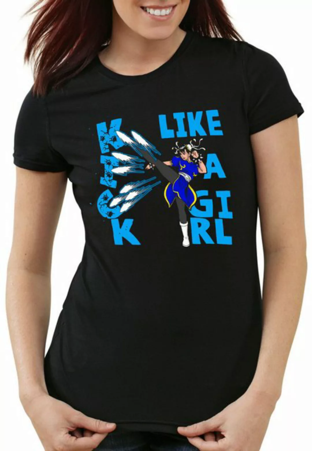 style3 T-Shirt Kick like a Girl final snes ps3 ps4 street beat em up arcade günstig online kaufen