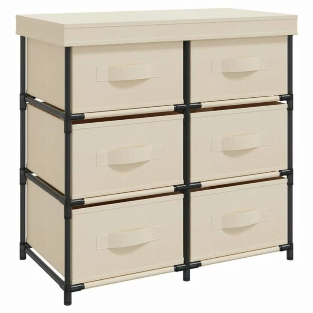 vidaXL Mehrzweckschrank Lagerschrank mit 6 Schubladen 55×29×55 cm Creme Sta günstig online kaufen