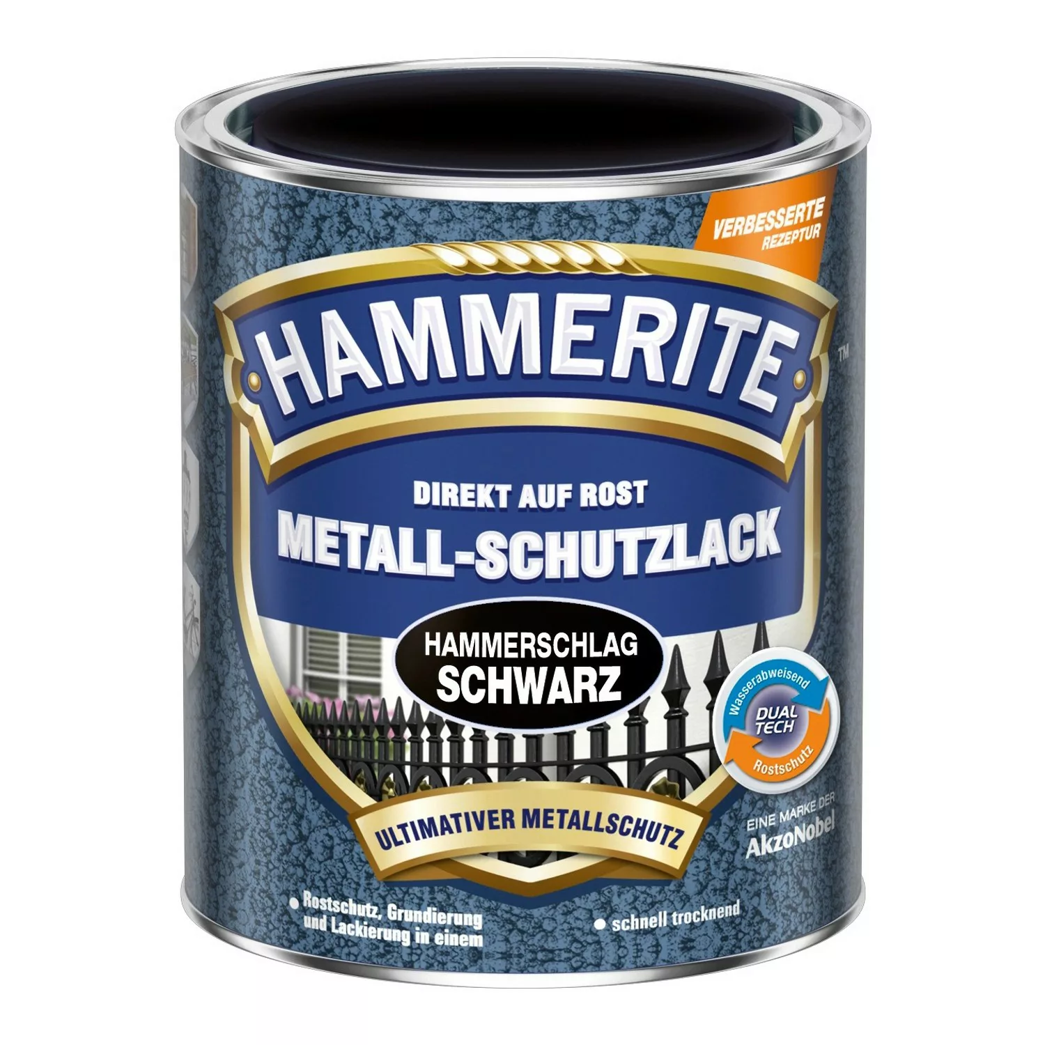 Hammerite Metall-Schutzlack Schwarz Hammerschlag 750 ml günstig online kaufen