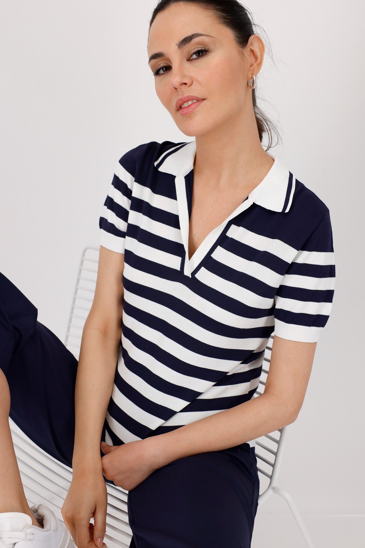 Monari Polokragenpullover mit Streifen günstig online kaufen