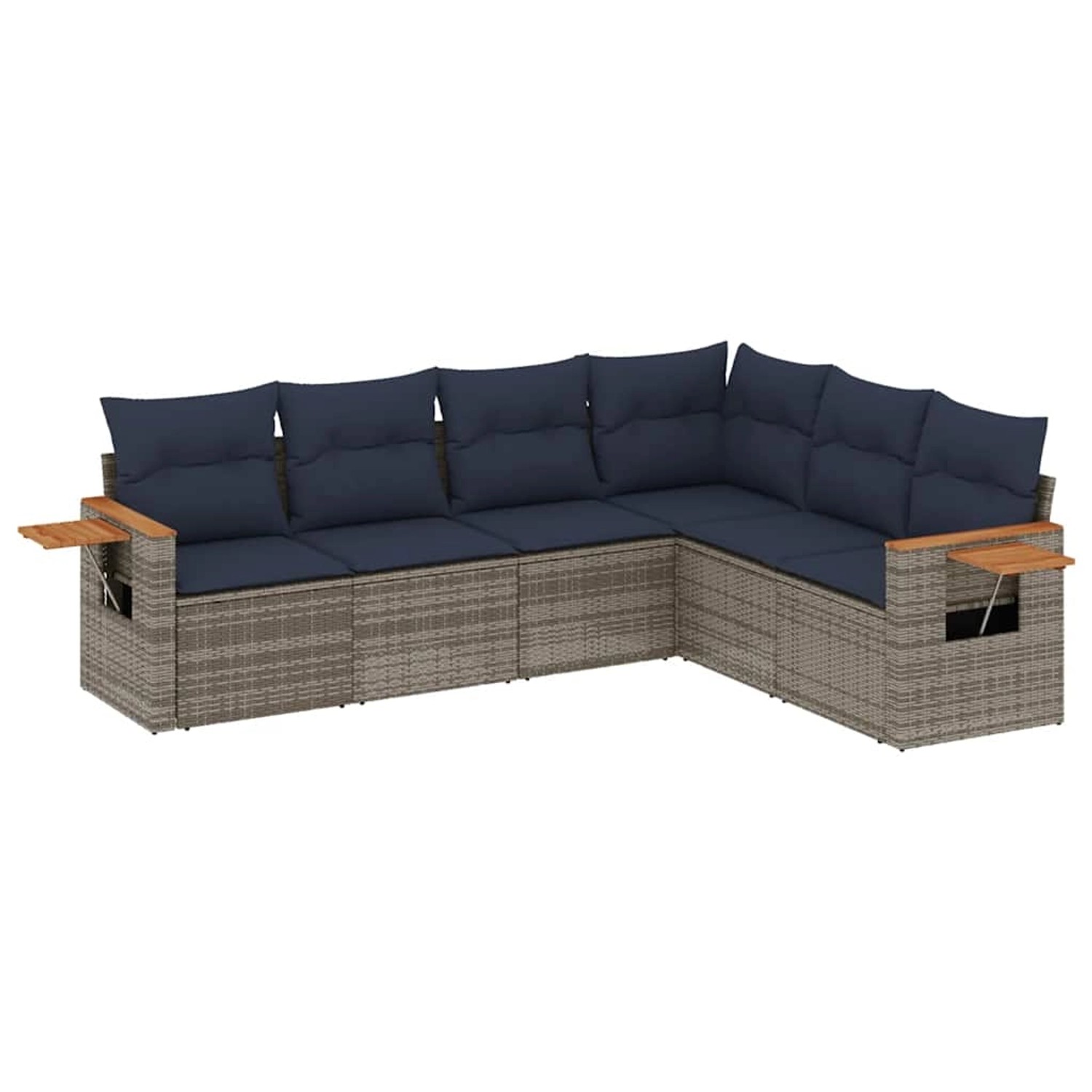vidaXL 6-Tlg Garten-Sofagarnitur mit Kissen Grau Poly Rattan 3226845 günstig online kaufen