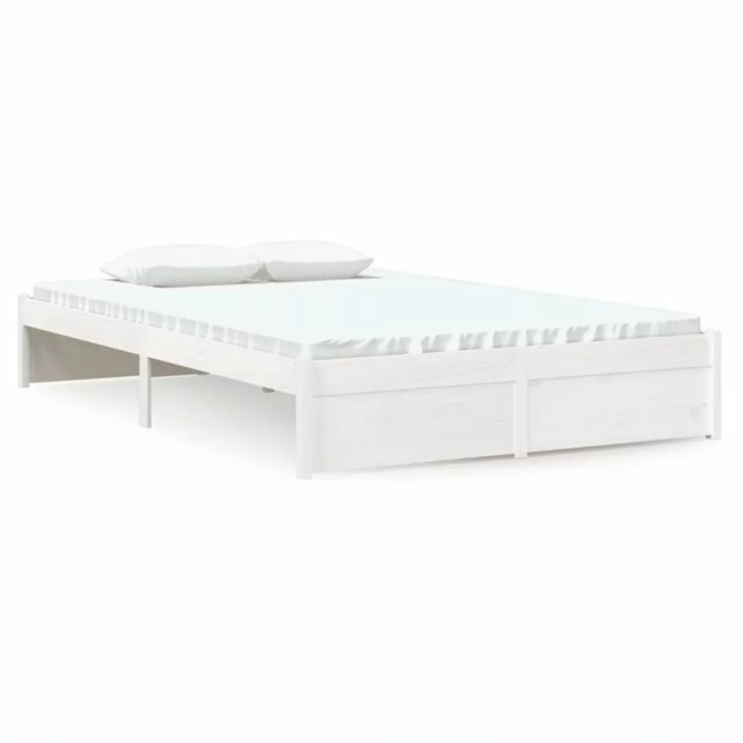 furnicato Bett Massivholzbett Weiß 120x190 cm Small Double Kiefer günstig online kaufen