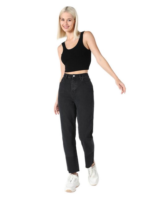 Colins Girlfriend-Jeans Denim-Damenhose mit hoher Taille, normalem Schnitt günstig online kaufen