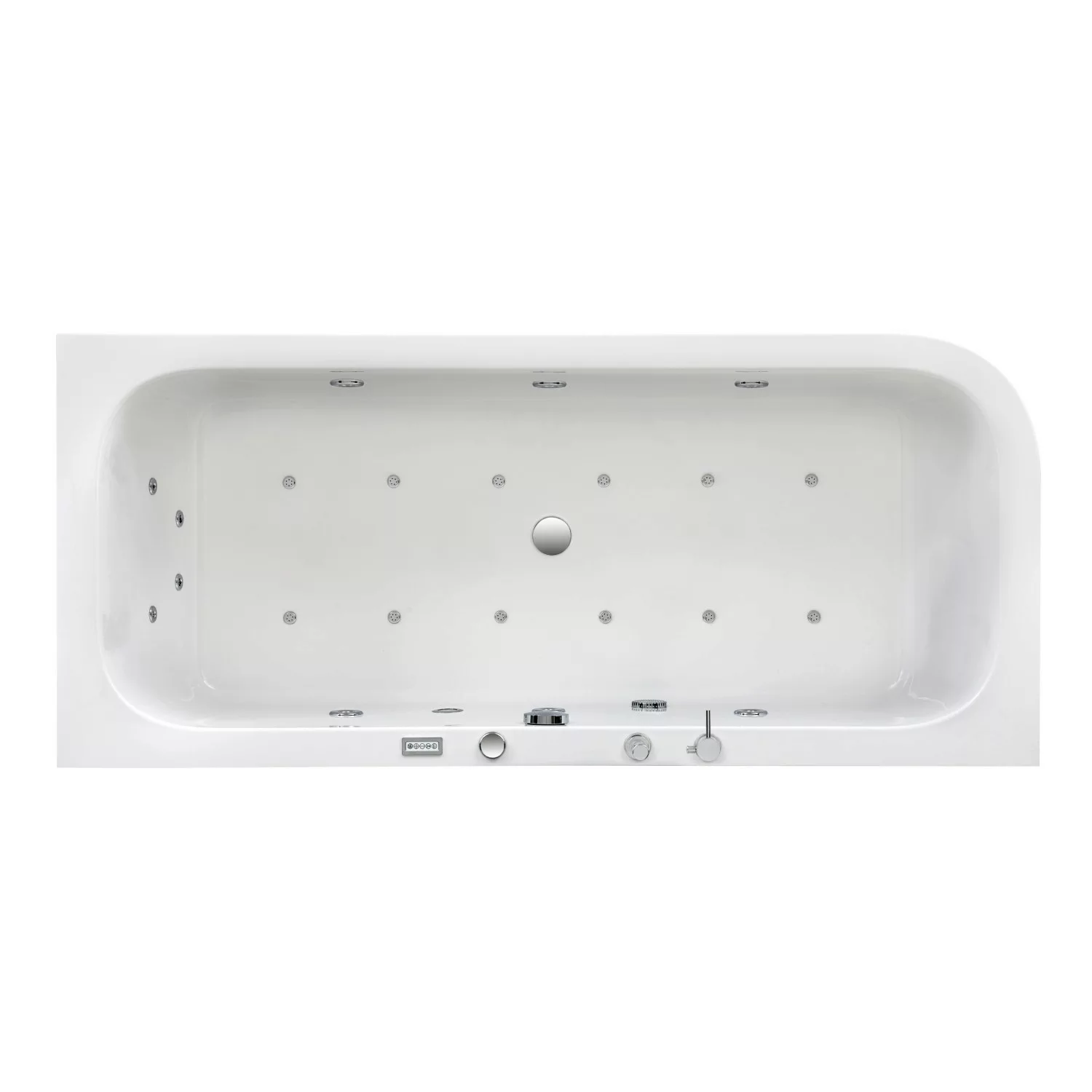 Ottofond Whirlpool-Komplettset Spirit 180x80 cm Links Weiß  mit Wannenranda günstig online kaufen