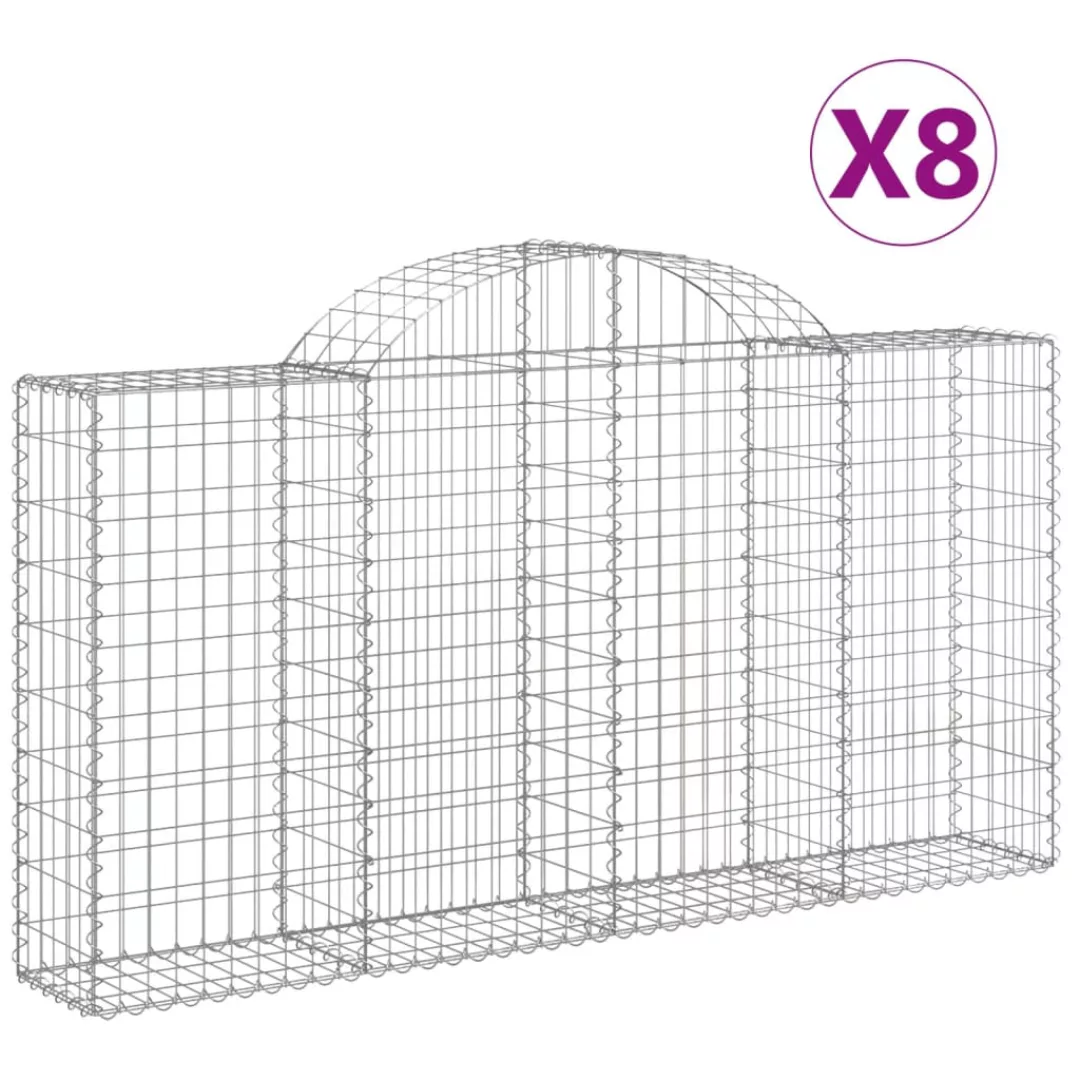 Vidaxl Gabionen Mit Hochbogen 8 Stk. 200x30x100/120cm Verzinktes Eisen günstig online kaufen