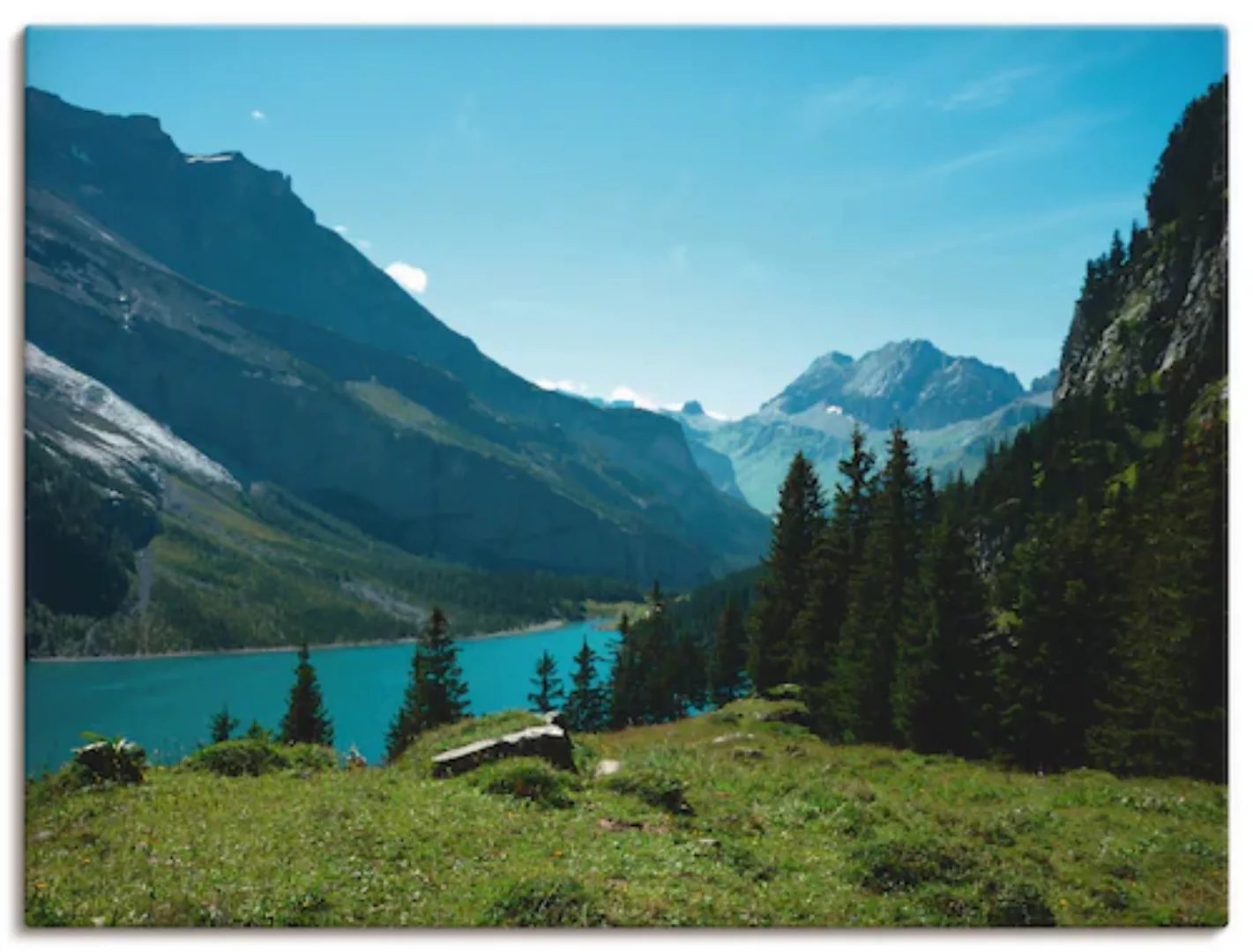 Artland Leinwandbild "Blick auf den Oeschinensee", Berge, (1 St.), auf Keil günstig online kaufen