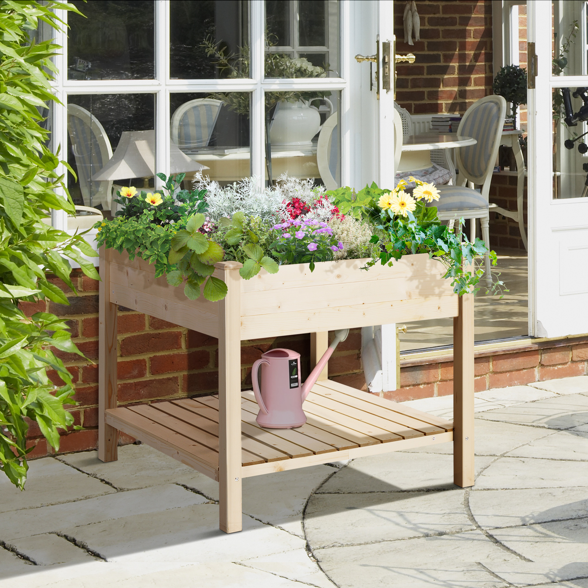 Outsunny Hochbeet, Hängende Gartentisch Pflanzenbank mit Stoffauskleidung, günstig online kaufen