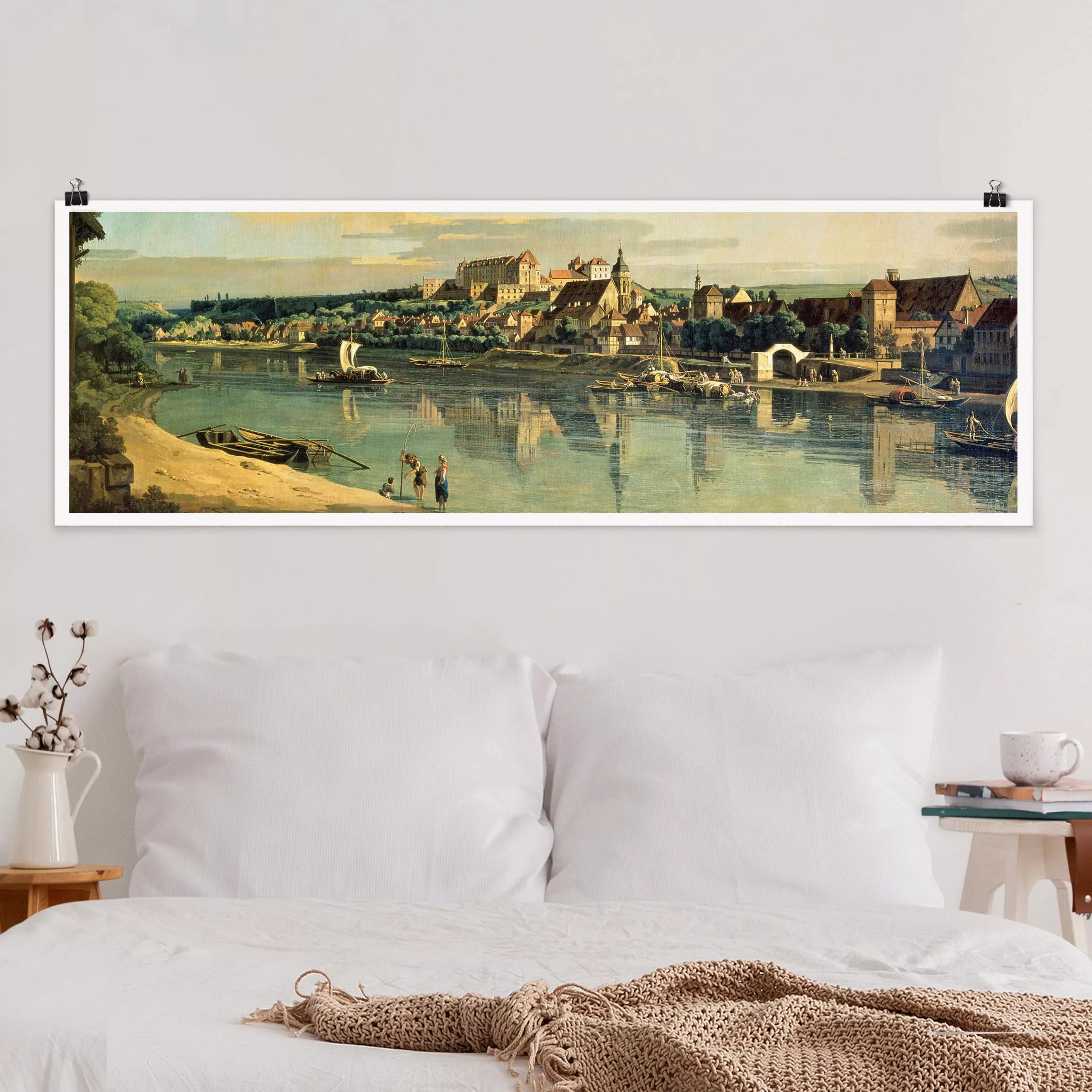Panorama Poster Kunstdruck Bernardo Bellotto - Blick auf Pirna günstig online kaufen