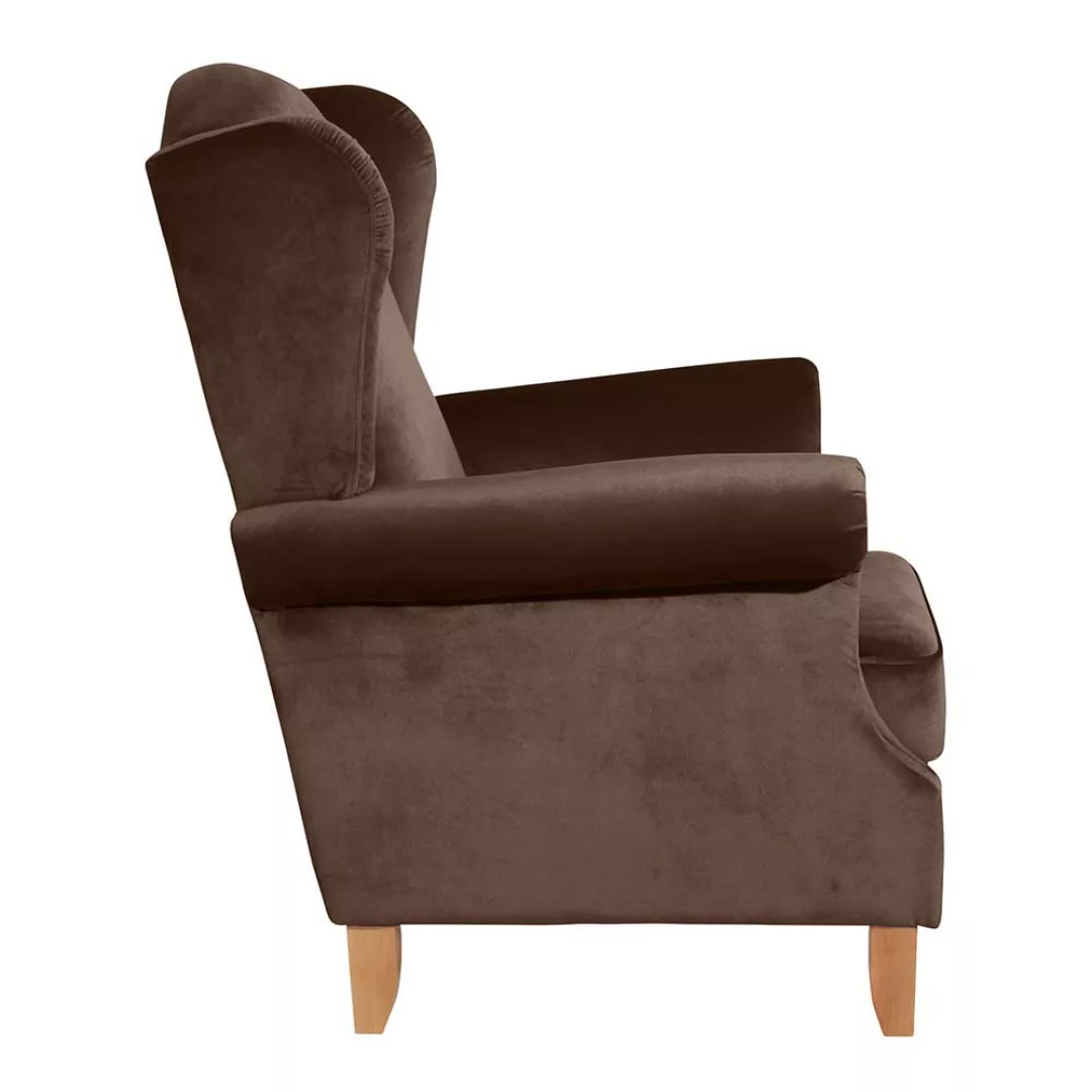 Brauner Wohnzimmer Sessel mit Federkern 49 cm Sitzhöhe günstig online kaufen