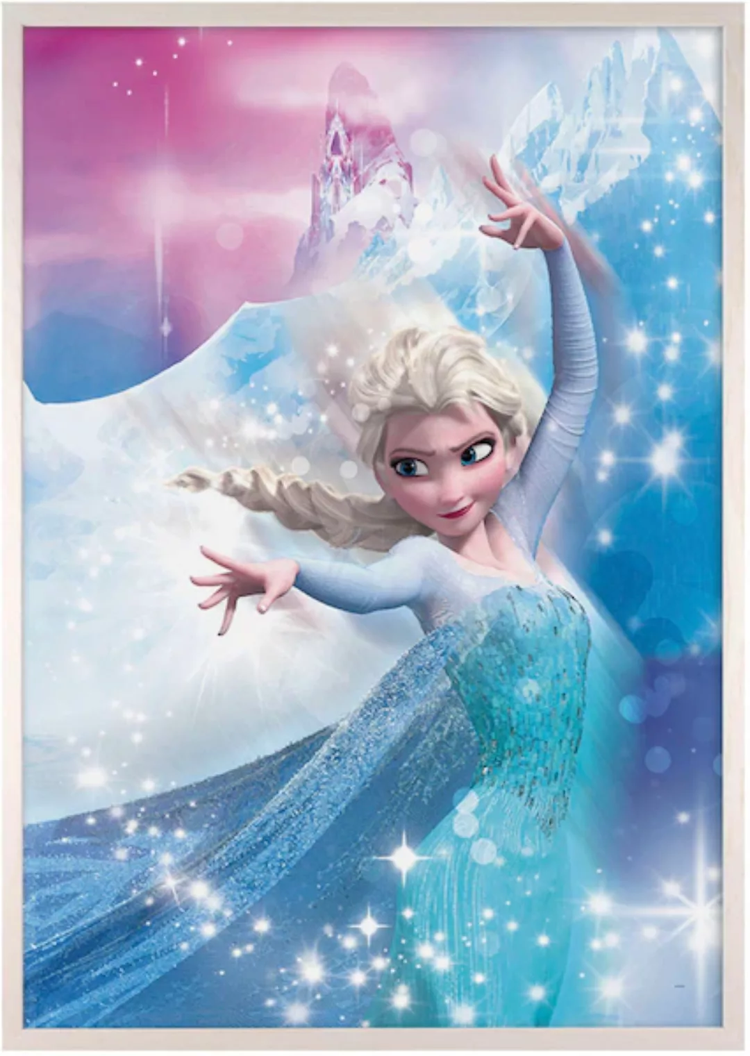 Komar Bild mit Rahmen »Bilderrahmen Holz White mit Wandbild "Frozen 2 Elsa günstig online kaufen