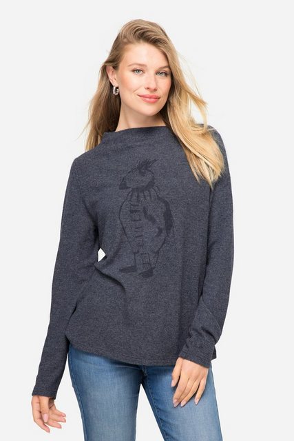 Laurasøn Sweatshirt Sweatshirt Vogel-Print Stehkragen Langarm günstig online kaufen