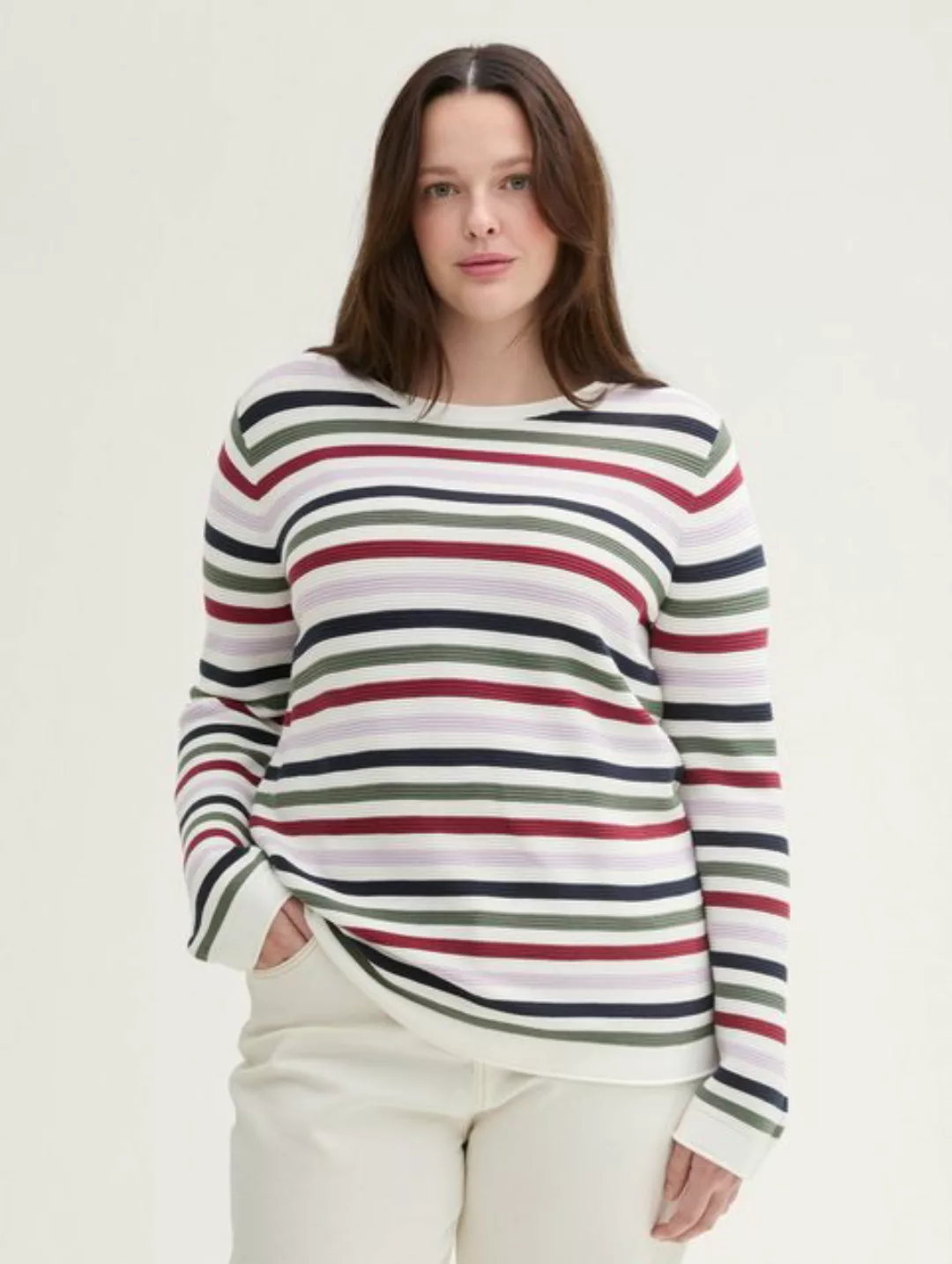 TOM TAILOR PLUS Strickpullover Plus Size - Pullover mit Bio-Baumwolle günstig online kaufen