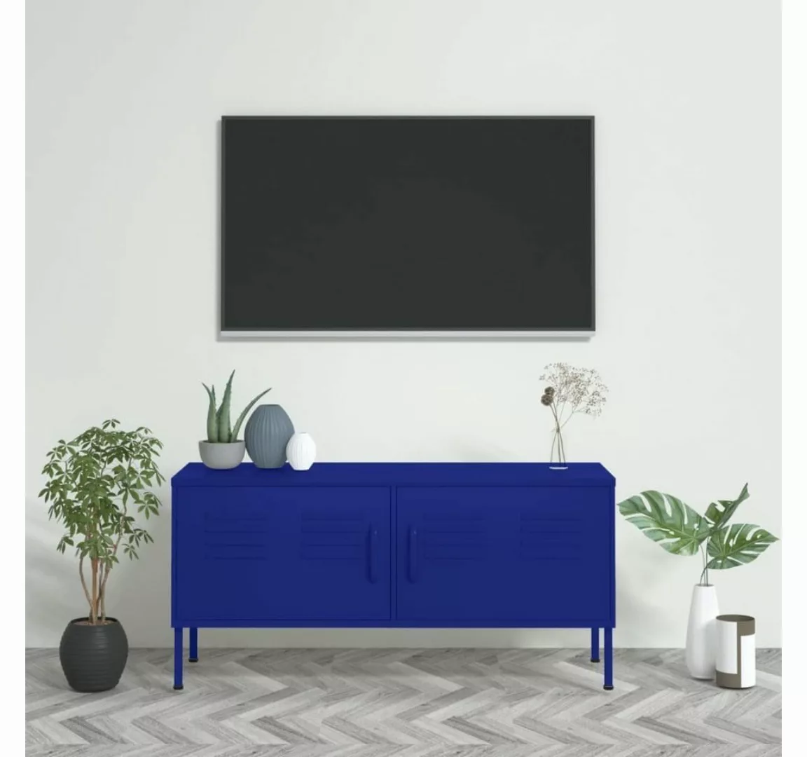 vidaXL TV-Schrank TV-Schrank Marineblau 105x35x50 cm Stahl Lowboard günstig online kaufen