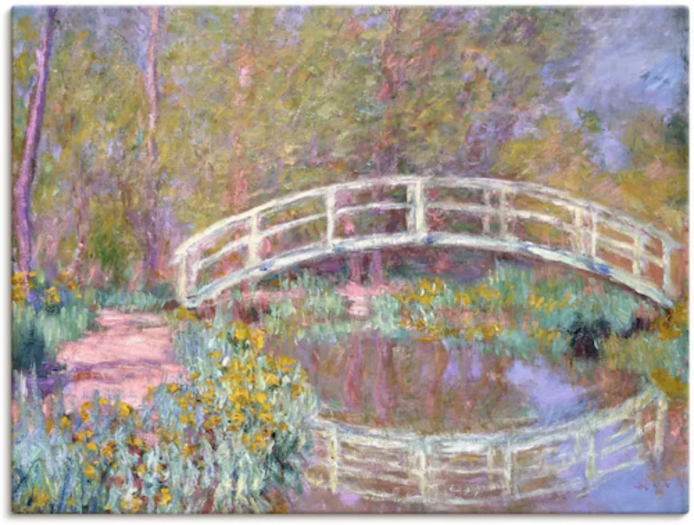 Artland Leinwandbild »Brücke in Monets Garten«, Gewässer, (1 St.), auf Keil günstig online kaufen