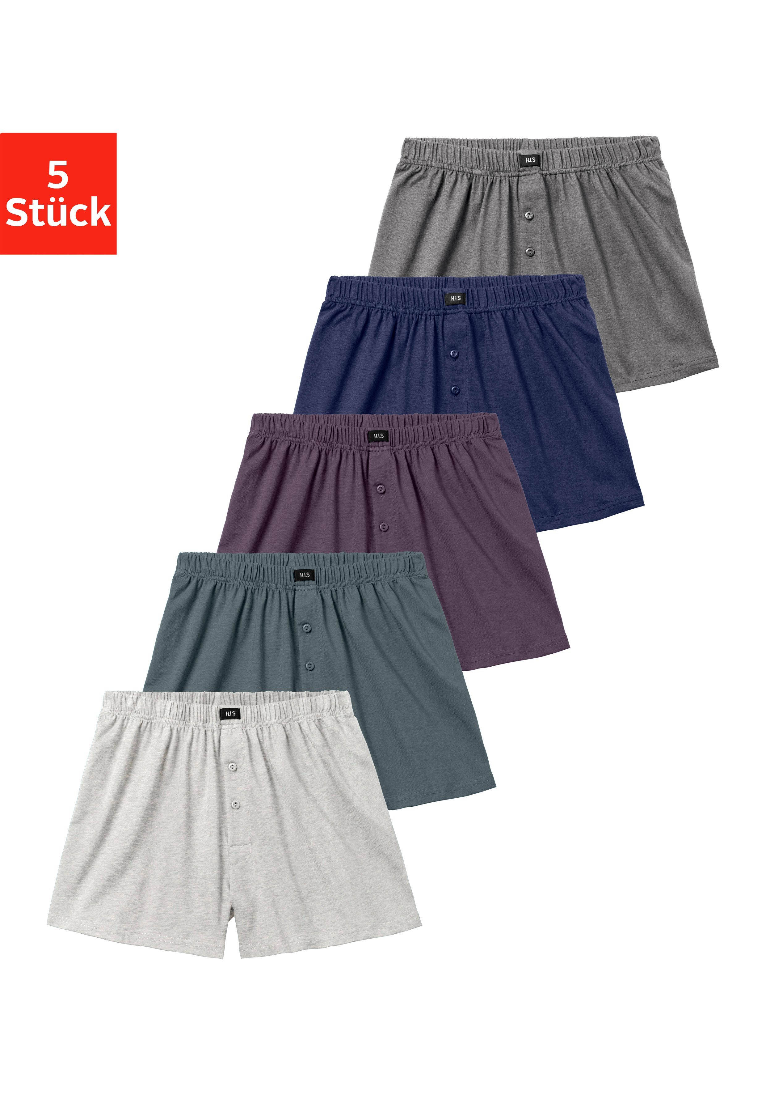 H.I.S Weiter Boxer "Herren Boxer", (Packung, 5 St.), weite Passform, Komfor günstig online kaufen