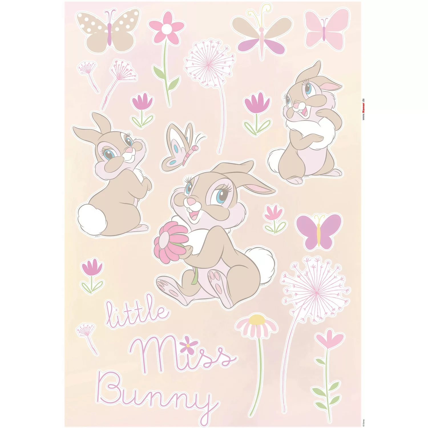 KOMAR Wandtattoo - Little Miss Bunny  - Größe 50 x 70 cm mehrfarbig Gr. one günstig online kaufen
