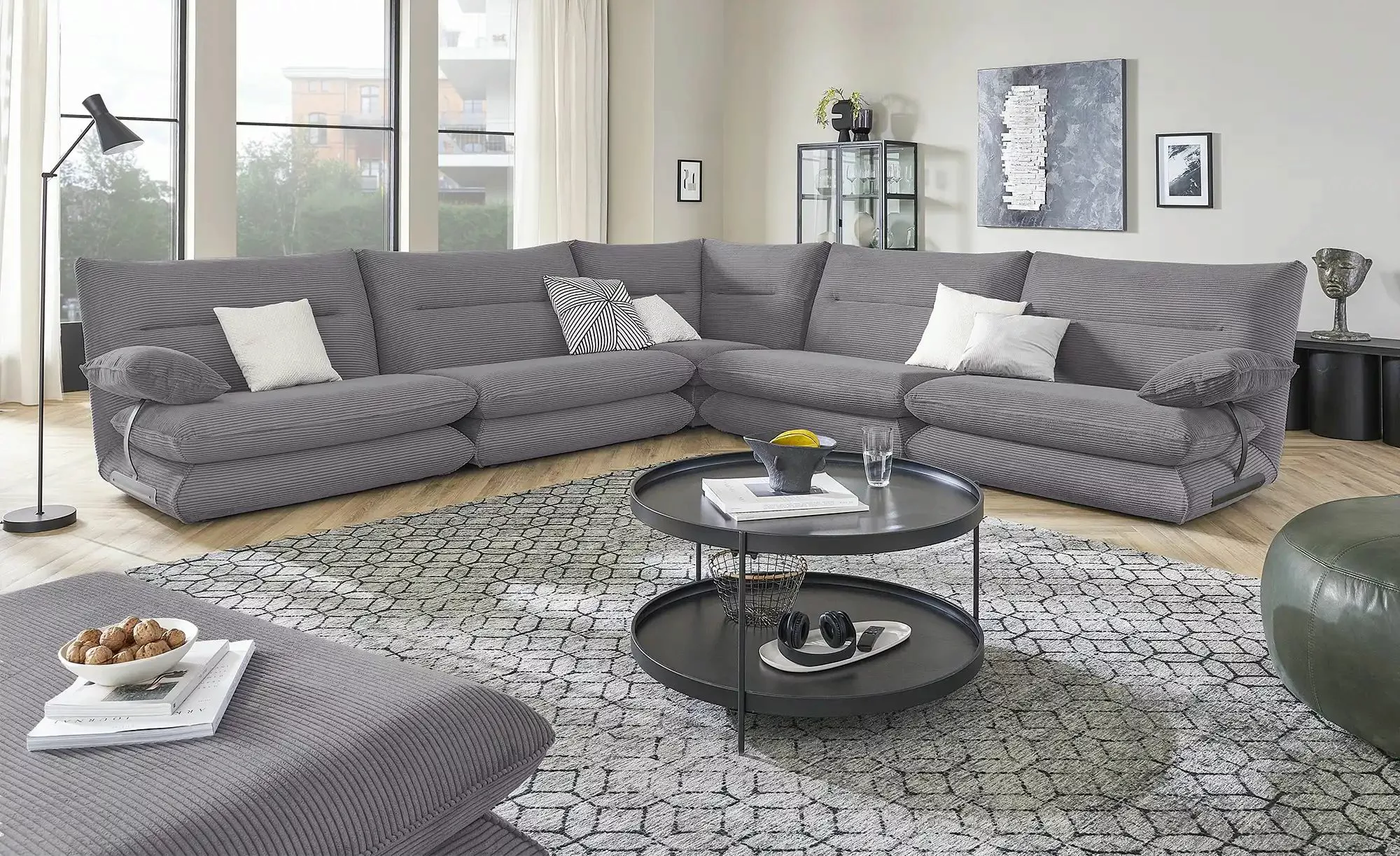 smart Ecksofa  Ellen ¦ grau ¦ Maße (cm): B: 358 H: 89 T: 358 Polstermöbel > günstig online kaufen