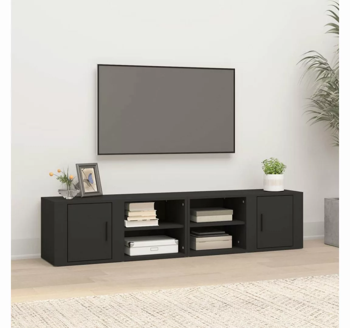 vidaXL TV-Schrank TV-Schränke 2 Stk Schwarz 80x31,5x36 cm Spanplatte TV-Low günstig online kaufen