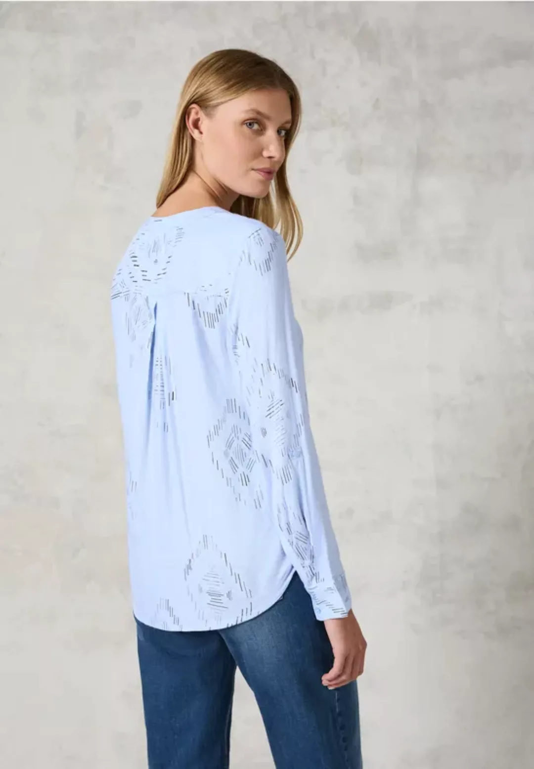 Bluse mit Folienprint günstig online kaufen