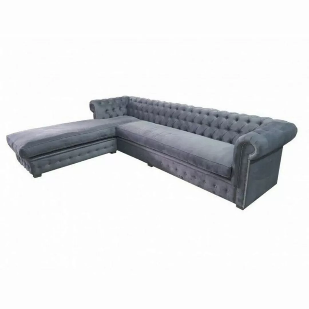 JVmoebel Ecksofa, Samt Ecksofa Chesterfield Textil Stoff Eckcouch Sofa Pols günstig online kaufen