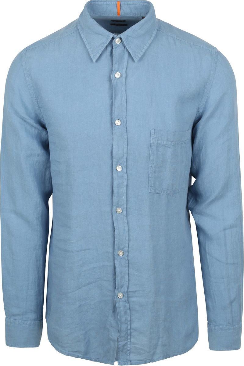BOSS Relegant Hemd Leinen Blau - Größe XL günstig online kaufen