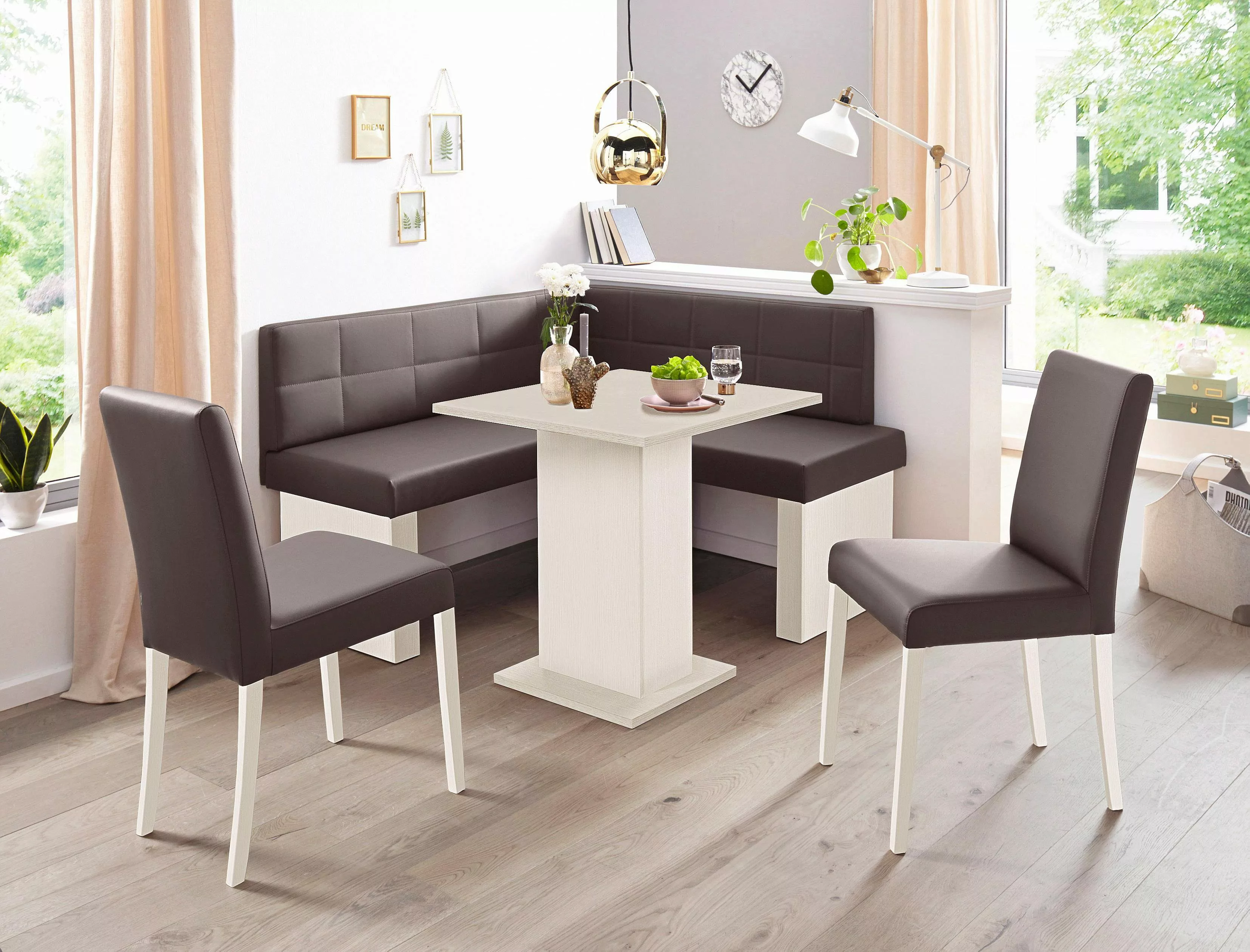 massivline&more Eckbankgruppe "Anna 2", (Set, 4 tlg.), mit 2 Stühlen mit ma günstig online kaufen