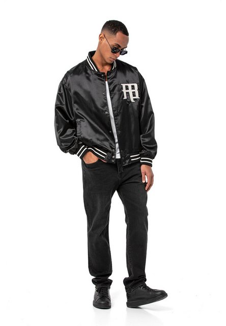 RedBridge Collegejacke Red Bridge Herren Satin Bomber Jacke Schwarz-L günstig online kaufen